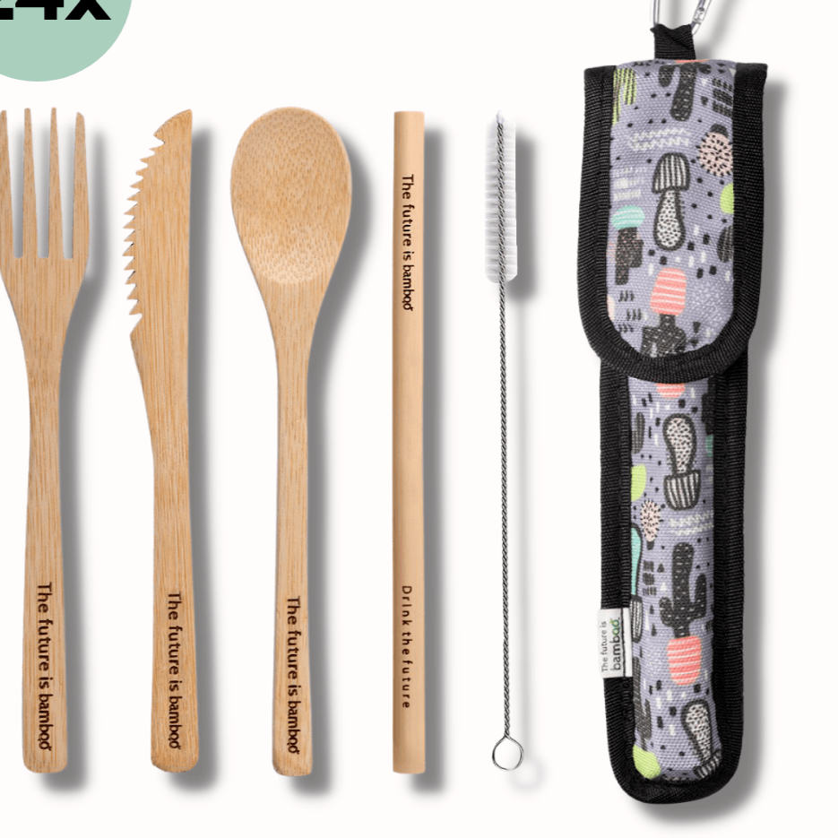 The future is bamboo Reusable Utensil Kits - Cactus