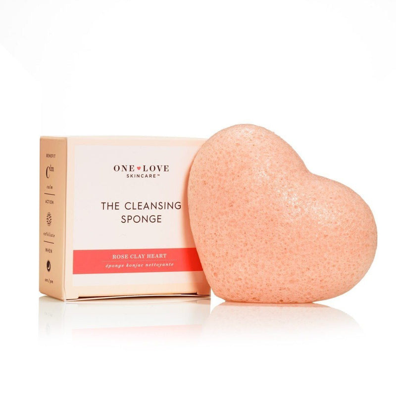 One Love The Cleansing Sponge Rose Clay Heart